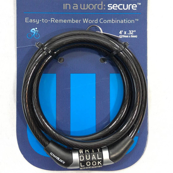 Wordlock Word Combination Cable Bike Lock Black - Picture 3 of 7